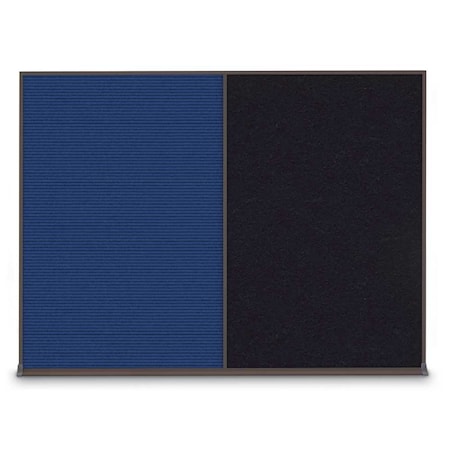 United Visual Products Triple Door Radius Corkboard, 72"X36", S UV8005-SATIN-BLACK